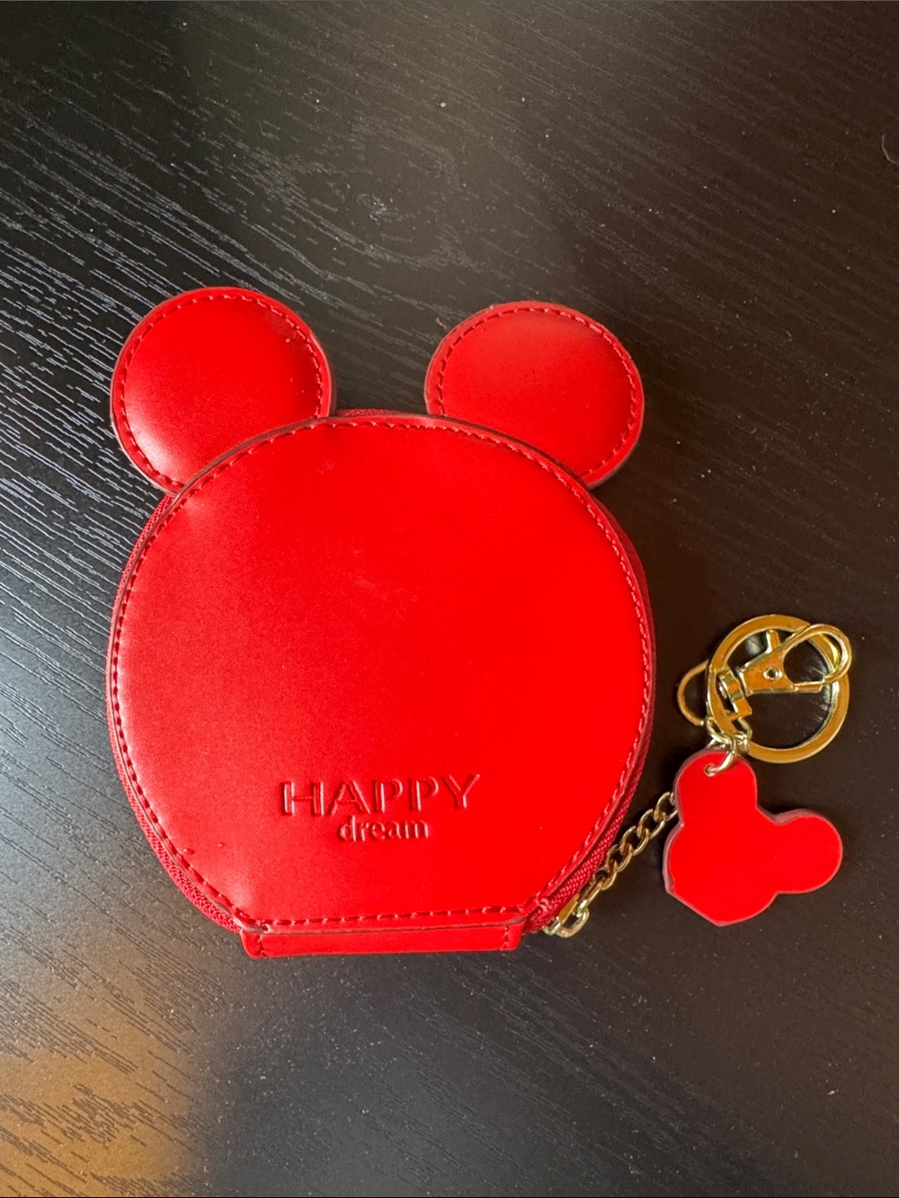 Red Mickey-Ear Coin Pouch with Keychain